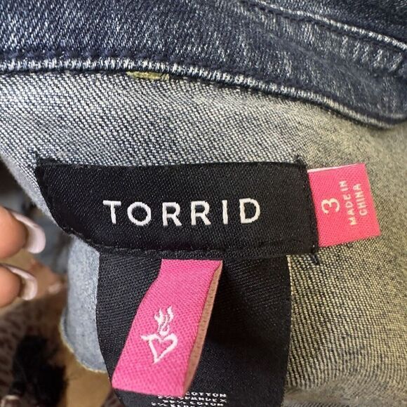 Torrid Blue Jean Denim Jacket Blue Size 3 - Picture 8 of 12